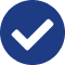 Verification symbol in blue circle
